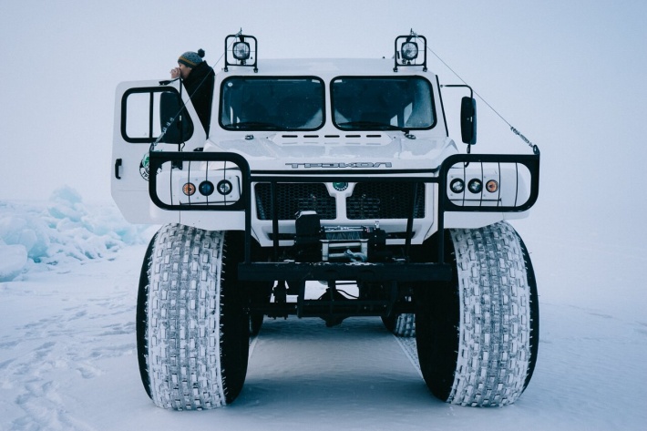 Экспедиция по льду вокруг полуострова Святой нос. Экспедиция по льду вокруг полуострова Святой нос.